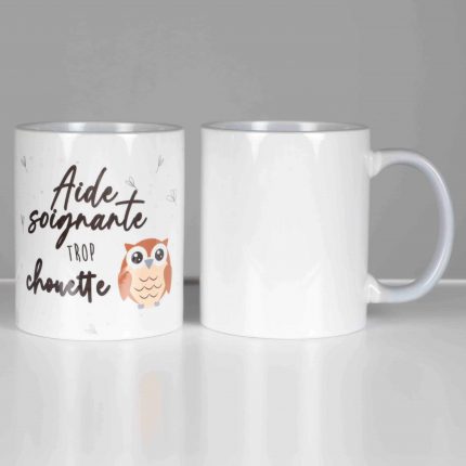 TASSE PERSONNALISÉE AIDE SOIGNANTE CHOUETTE