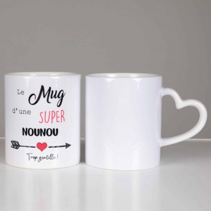 TASSE COEUR PERSONNALISÉE SUPER NOUNOU