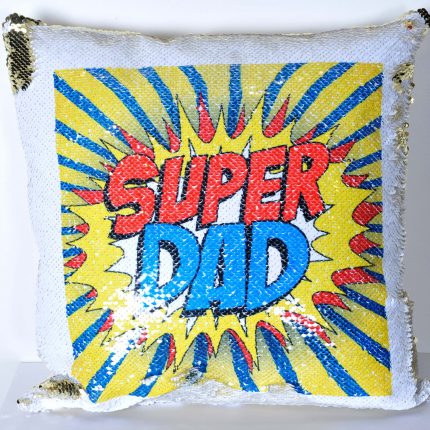 coussin sequin SUPER DAD