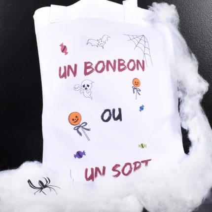TOTE BAG SAC ENFANT HALLOWEEN PERSONNALISABLE