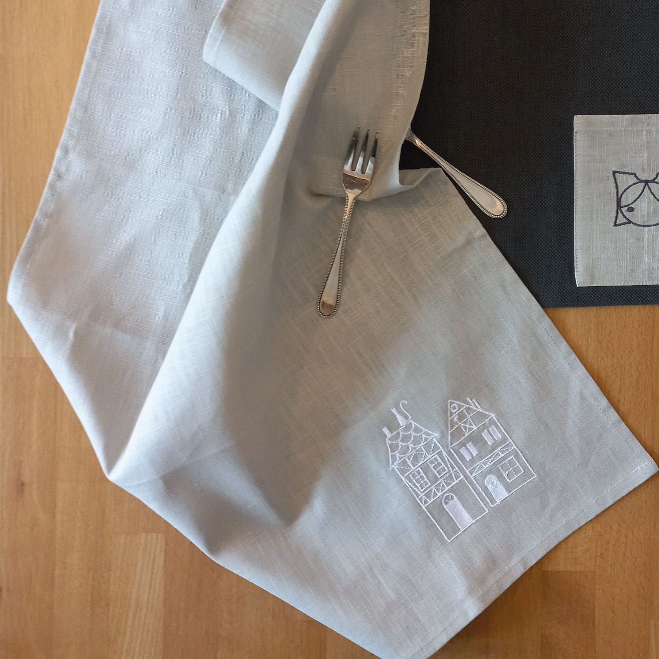 Torchon De Cuisine Halloween En Lin Noir – InitasWorks – Neuf