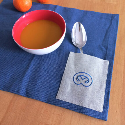 set lin indigo bretzel alsacien