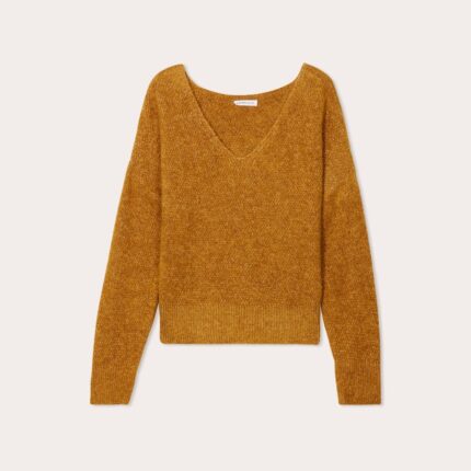 Pull manches longues, Col V Camel
